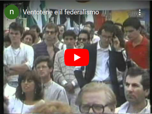 I Capi di Stato e di Governo dell'Europa a Palazzo sforzesco a Milano nel 1985 - Mario Albertini alla manifestazione federalista di Piazza Duomo.